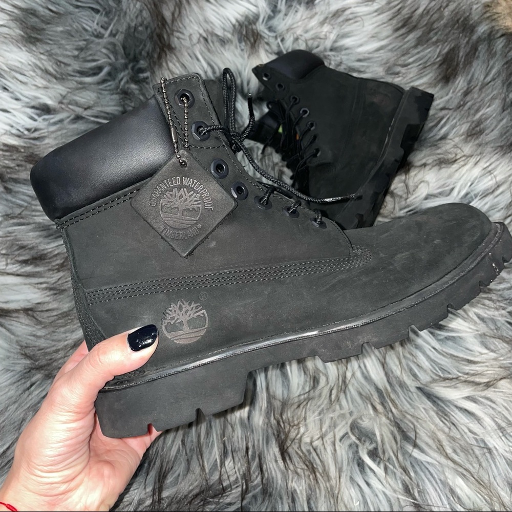 Timberland Basic 6 Inch Boot Men’s Size 7 BLACK Leather - Picture 3 of 9